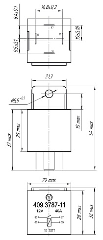 409.3787-11 12В 40А 4-х контактное