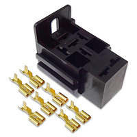 Колодка реле с держателем предохранителя и контактами КРК5сП (7шт-6,3мм)