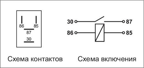 383.3787 12В 30А 4-х контактное
