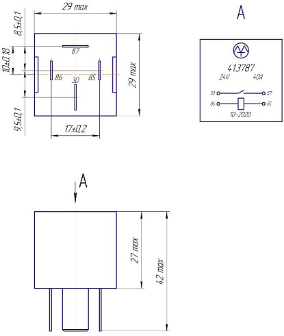 41.3787 24В 40А 4-х контактное