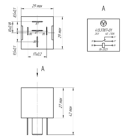 413.3787-01  24В 40А/30А 5-ти контактное