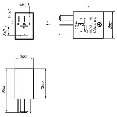 38.3787 12В 20/10А 5-ти контактное