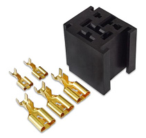 Колодка реле c контактами КМР5 (3шт-9,5мм; 2шт- 6.3мм)